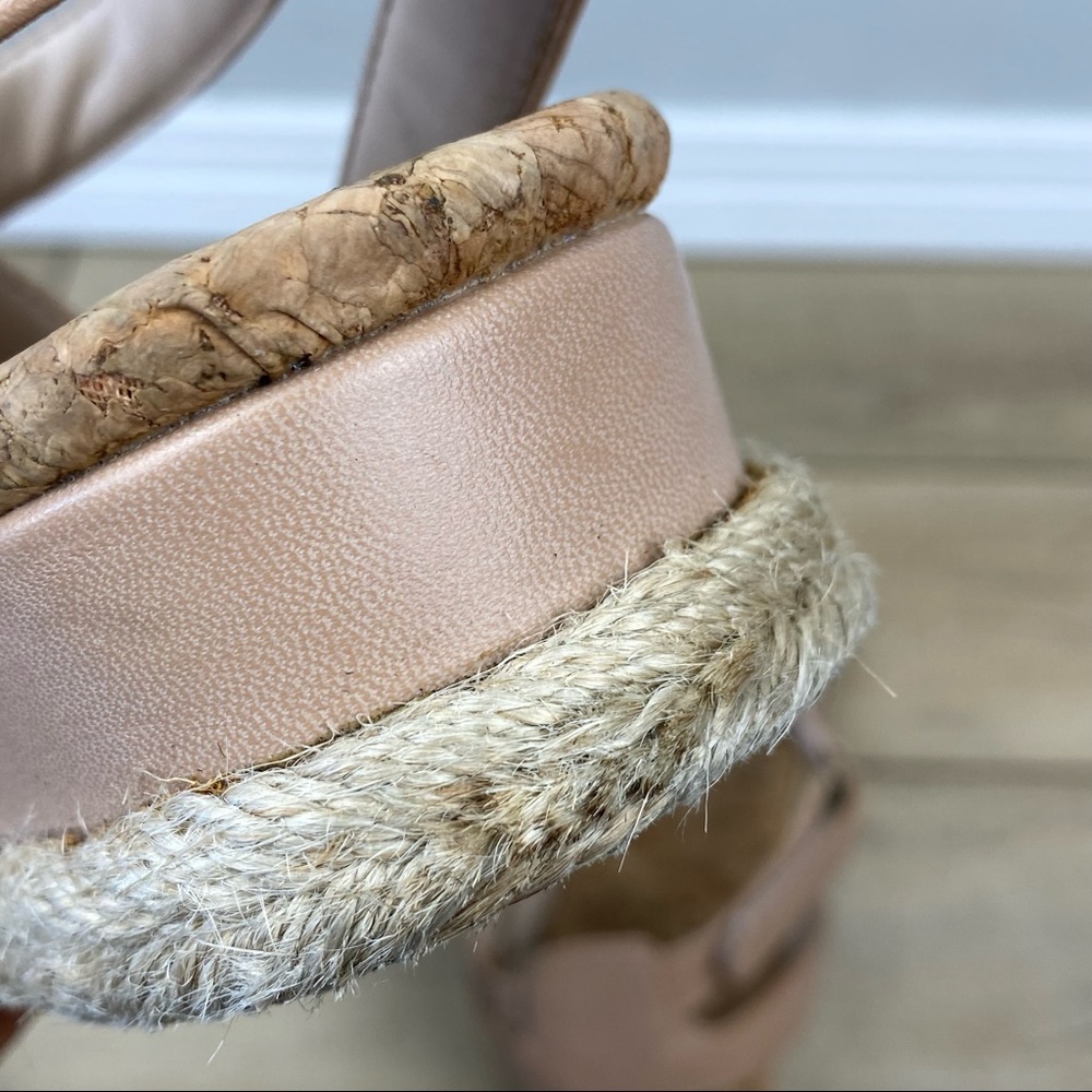 ADRIENNE VITTADINI Charlie Espadrille Tan Strappy Vegan Leather Sandals Size 7.5 - Picture 9 of 10
